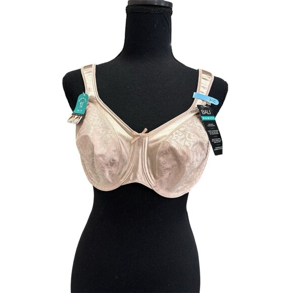 NWT Bali Satin Tracings Full-Figure Minimizer Bra DF3562 Size 36C Nude - Picture 1 of 7